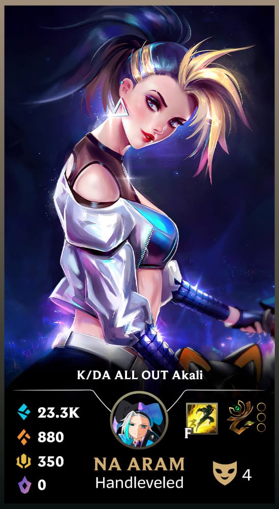 KDA ALL OUT Akali| Handleveled LOL Accounts | NA ARAM