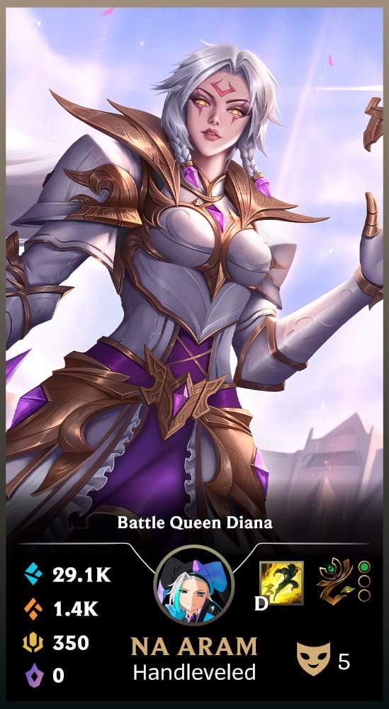 Battle Queen Diana | Handleveled LOL Accounts | NA ARAM