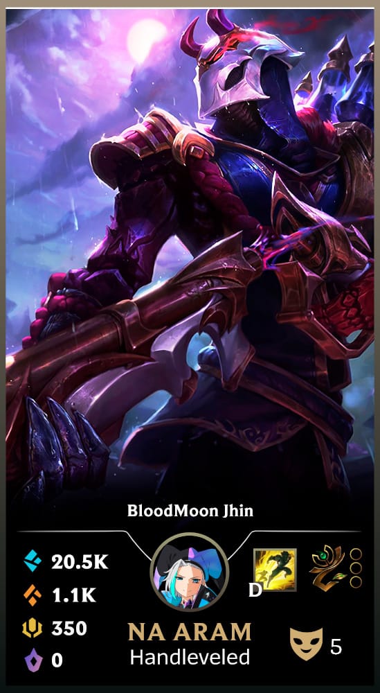 BloodMoon Jhin | Handleveled LOL Accounts | NA ARAM