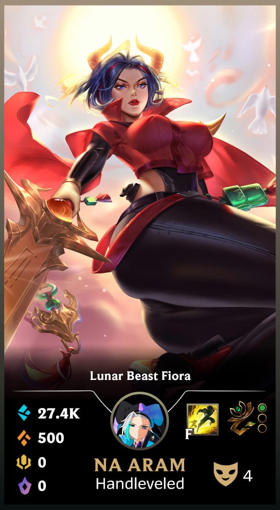 Lunar Beast Fiora | Handleveled LOL Accounts | NA ARAM
