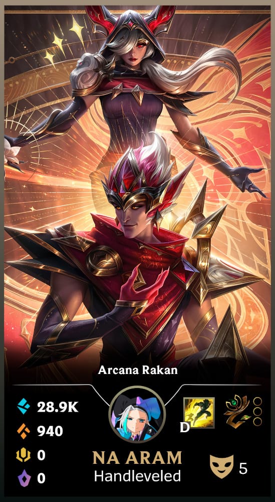 Arcana Rakan | Handleveled LOL Accounts | NA ARAM