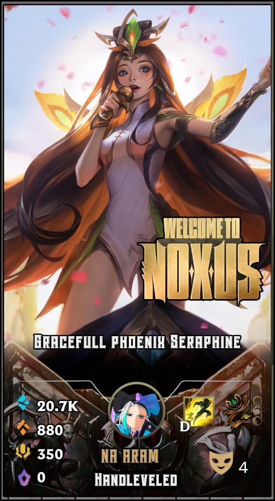 Gracefull Phoenix Seraphine | NA ARAM | Handleveled LOL Accounts