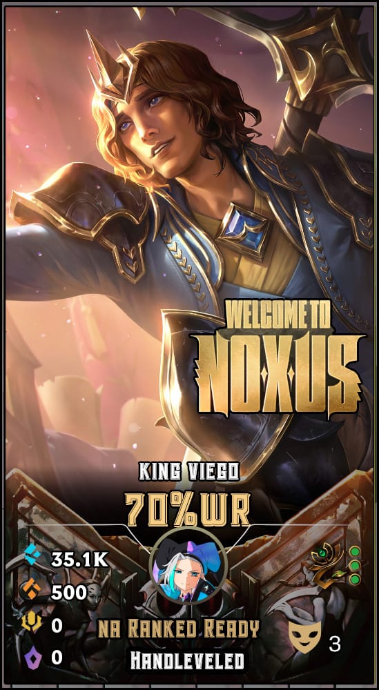 King Viego | NA | 70% Win Rate | Hand-Leveled & Ranked Ready