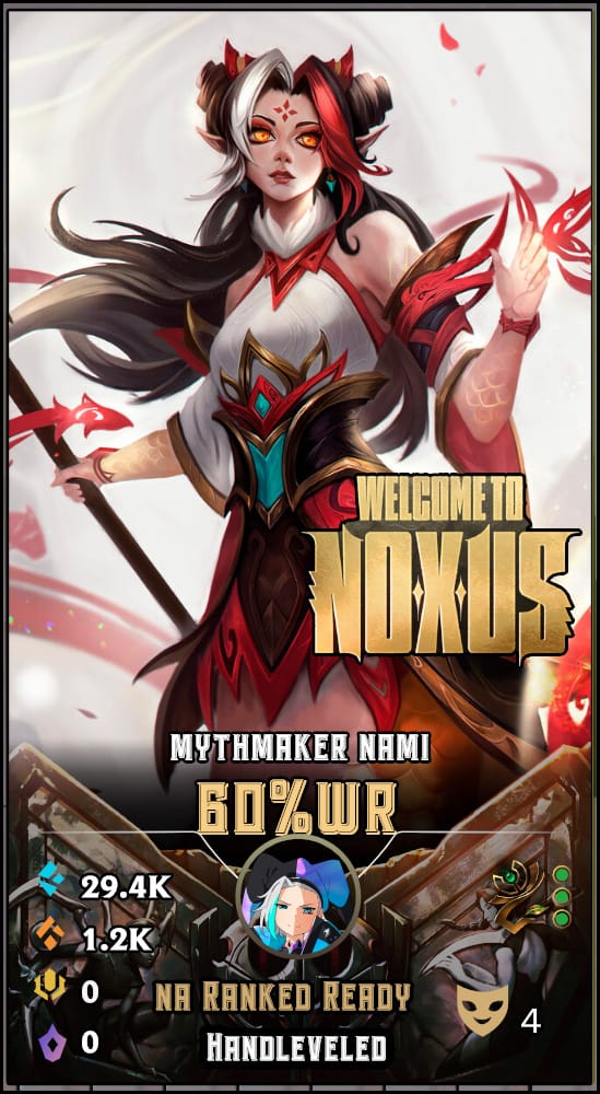 Mythmaker Nami | NA | 60% Win Rate | Hand-Leveled & Ranked Ready