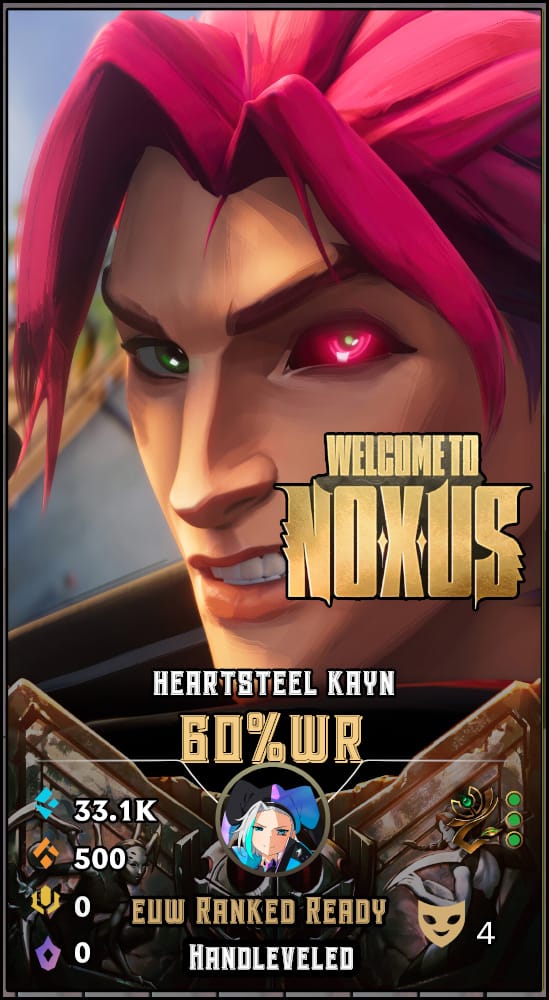 Heartsteel Kayn | EUW | 60% Win Rate | Hand-Leveled & Ranked Ready