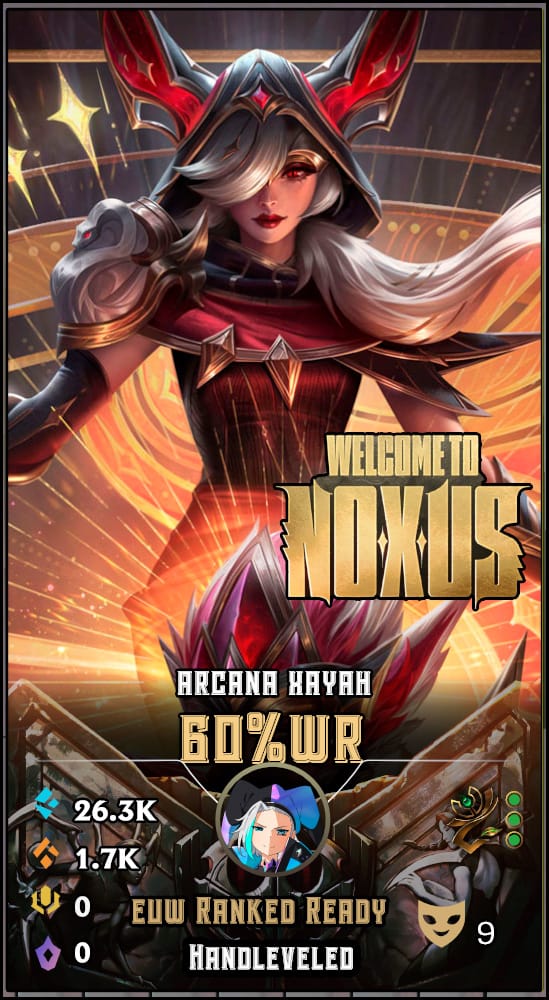 Arcana Xayah | EUW | 60% Win Rate | Hand-Leveled & Ranked Ready