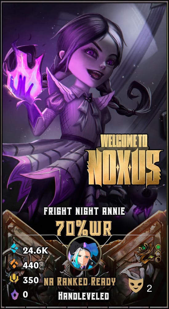 Fright Night Annie | NA | 70% Win Rate | Hand-Leveled & Ranked Ready