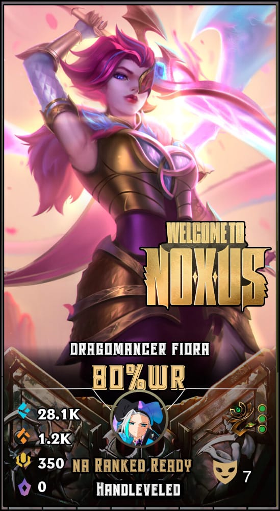 Dragomancer Fiora | NA | 80% Win Rate | Hand-Leveled & Ranked Ready