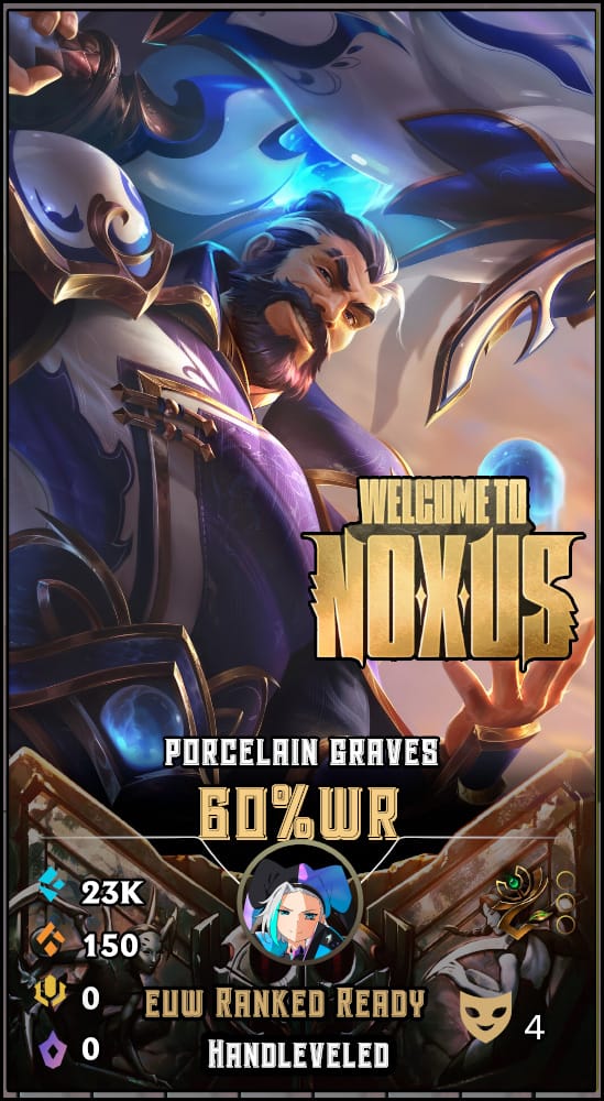 Porcelain Graves | EUW | 60% Win Rate | Hand-Leveled & Ranked Ready