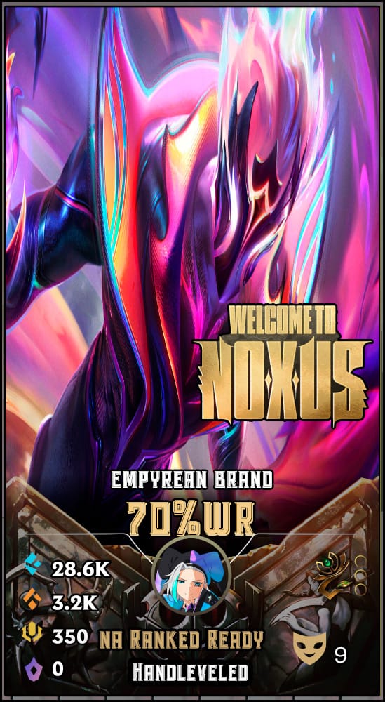 Empyrean Brand | NA | 70% Win Rate | Hand-Leveled & Ranked Ready