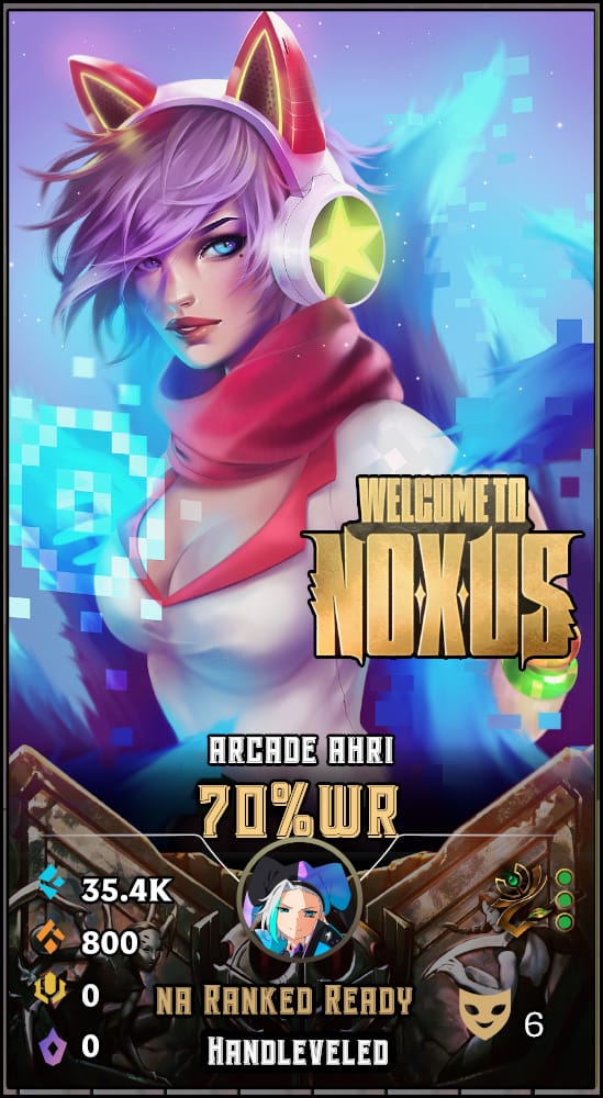 Arcade Ahri | NA | 70% Win Rate | Hand-Leveled & Ranked Ready